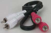 Audio cable - 2 RCA plugs to 2 RCA plugs  1.5 ft.