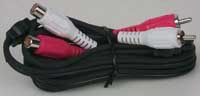 Audio cable - 2 RCA jacks to 2 RCA plugs  6 ft.