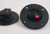 Speaker Terminal on round plastic plate with push on contacts