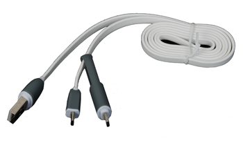 USB-A to micro USB-B and Lightning cable