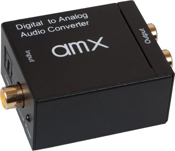 amx Convertisseur câble Coaxial ou fibre Optique à sortie RCA  stéréophonique, inlcu câble fibre optique