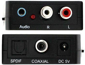 amx Audio Converter - Toslink or Digital Coax to Stereo RCA, supports Dolby  Digital and DTS Decoding. Incl. Power supply.