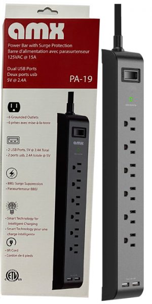 amx Power Bar 6 Outlets with Surge protection