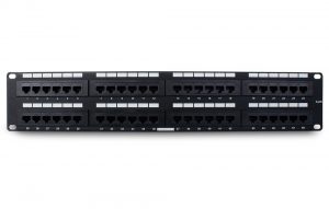 Wirepath™ Rack Mount 48-port RJ-45 Cat 6 Patch Panel (Black)