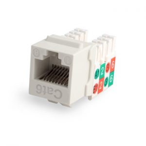 Wirepath™ UL-certified RJ45 Keystone - Cat6 Rated (White)