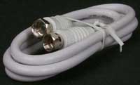 Coaxial cable "F" plug to ''F'' plug on RG6 white 3 ft.