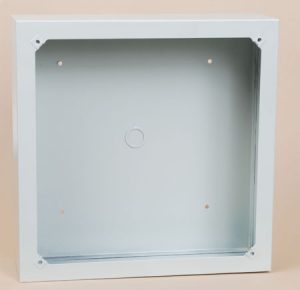 amx Square Wallmount Back Box to fit AR-06 speaker grille. To be mounted on surface. White finish.