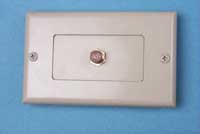 Wall Plate Decora style with 1 F jack to 1 F jack. Ivory