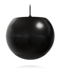 spherical pendant loudspeaker featuring a 6,5″ woofer, 0.5″ tweeter and 70/100V transformer