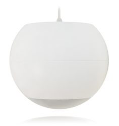 spherical pendant loudspeaker featuring a 6,5″ woofer, 0.5″ tweeter and 70/100V transformer