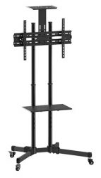 Prologue – Chariot pour écran TV  avec étagère métallique pour écran 23&Prime;- 70&Prime;, Max VESA 600 x 400, Poids max 110 lbs.