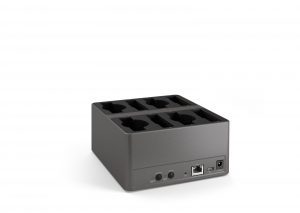 Cockpit Desktop Charger with Network Connection for 8 pocket devices or 4 handheld / 4 pocket devices.