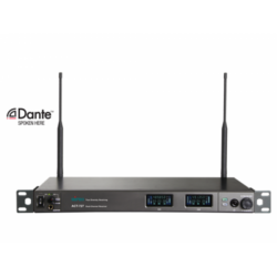 Wideband 1-Rack Dual-Channel True Diversity Receiver  (Metal Case, New Color VFD), Freq 5UA (482-554Mhz) with DANTE