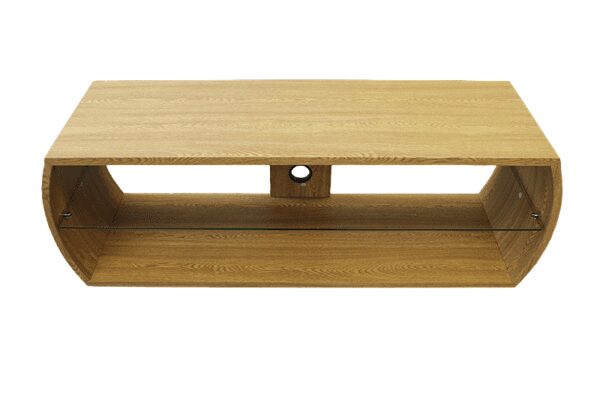 amx Meuble bois, verre - 1200*400*480,grain de bois, pieds chromés