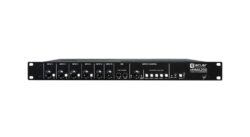 self-powered audio mixer including 2 MIC inputs, 2 MIC/LINE ST inputs, 2 LINE ST inputs and one AUX/REC output. Supports both low (4 and 8?) and high