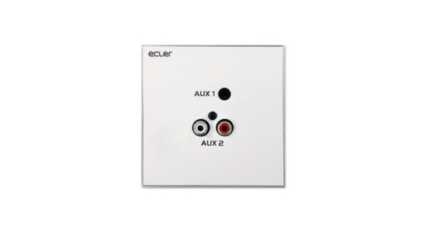 connection wall plate with 1 x stereo minijack and 2 x RCA connectors.