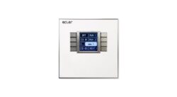 Ecler EclerNet wall panel control, features a LCD screen and 8 selection keys. PoE or local power supply.