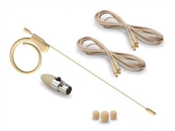 AVLEX - Microphone à condensateur miniature omnidirectionnel pro 3 mm pour le port d'une oreillette avec élément Premium (beige)