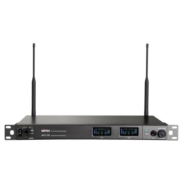 Wideband 1-Rack Dual-Channel True Diversity Receiver  (Metal Case, New Color VFD), Freq 5UA (482-554Mhz) with DANTE