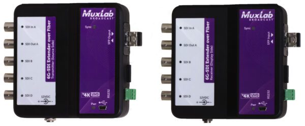 MUXLAB - 6G-SDI Extender Over Fiber Optic with Return Channel