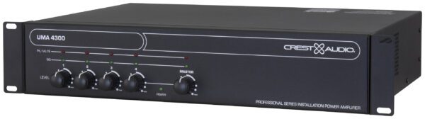 CREST - UMA-4300 300 W Class D Mixer Amplifier, 4-ohm, 25V, 70V and 100V outputs, 4 input, 2U rackmount - Image 2