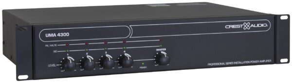 CREST - UMA-4300 300 W Class D Mixer Amplifier, 4-ohm, 25V, 70V and 100V outputs, 4 input, 2U rackmount - Image 3