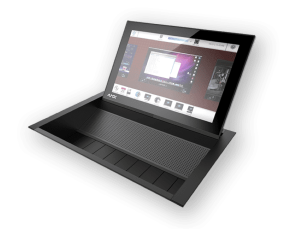 HydraPort Touch Connection Port with 10" Panel, Black; 10 module connection port with Modero S Series Touch Panel built into the cover