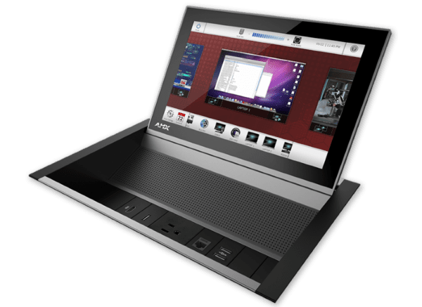 HydraPort Touch Connection Port with 7" Panel, Silver; 10 module connection port with Modero S Series Touch Panel built into the cover