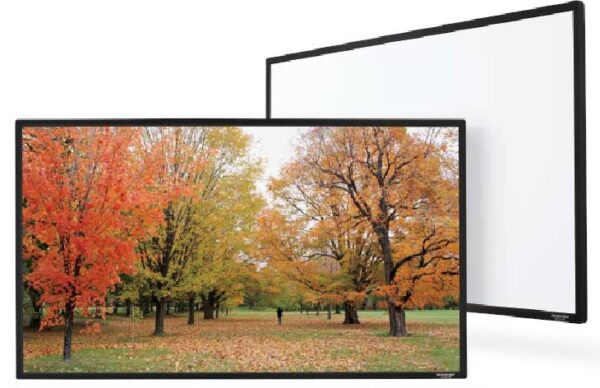 GRANDVIEW - "EDGE X" Permanent Fixed Projection Screen, 106", 16:9 Ratio, thin bezel, Perforated Woven