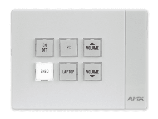 Massio 6-Button Ethernet ControlPad, Portrait, White - Fits into standard 1 gang US, UK or EU back box