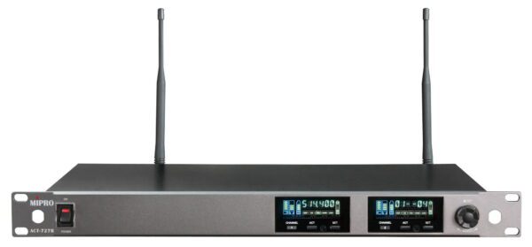 Full-Rack Dual-Channel True Diversity Receiver with Antenna Divider (Metal case, New Color VFD), Freq. 5A (507-529 MHz)