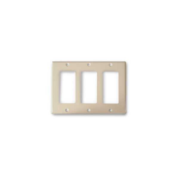 Wirepath™ Decorative Triple Gang Wall Plate (Ivory)