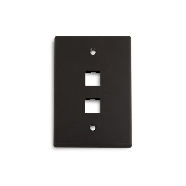 Wirepath™ 2-Port Midi Wall Plate (Black)