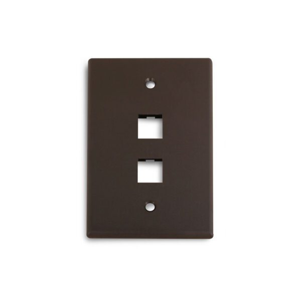 Wirepath™ 2-Port Midi Wall Plate (Brown)