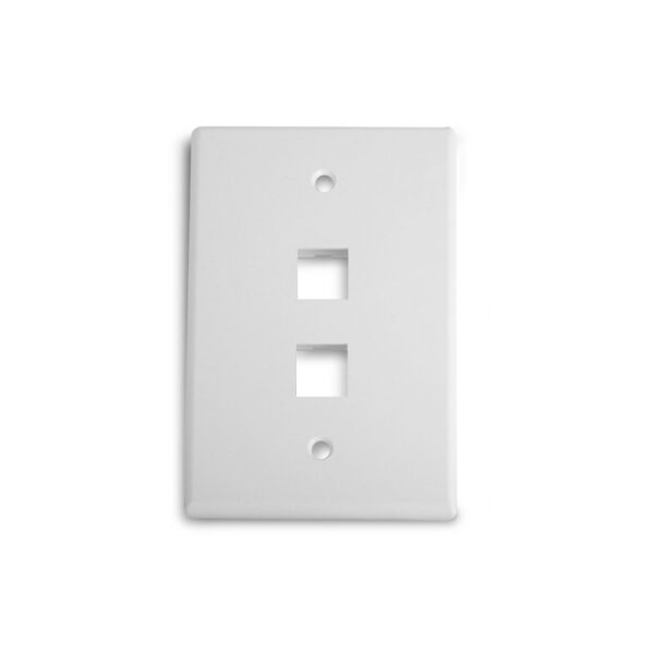 Wirepath™ 2-Port Midi Wall Plate (White)