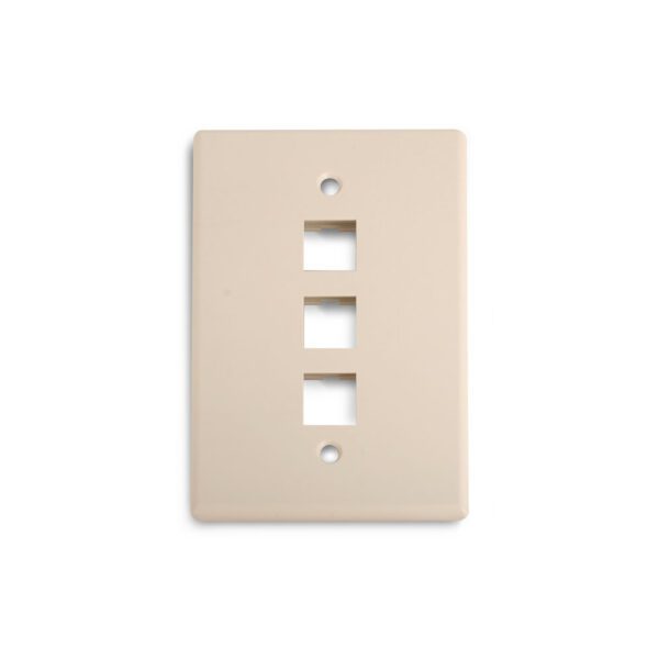 Wirepath™ 3-Port Midi Wall Plate (Almond)