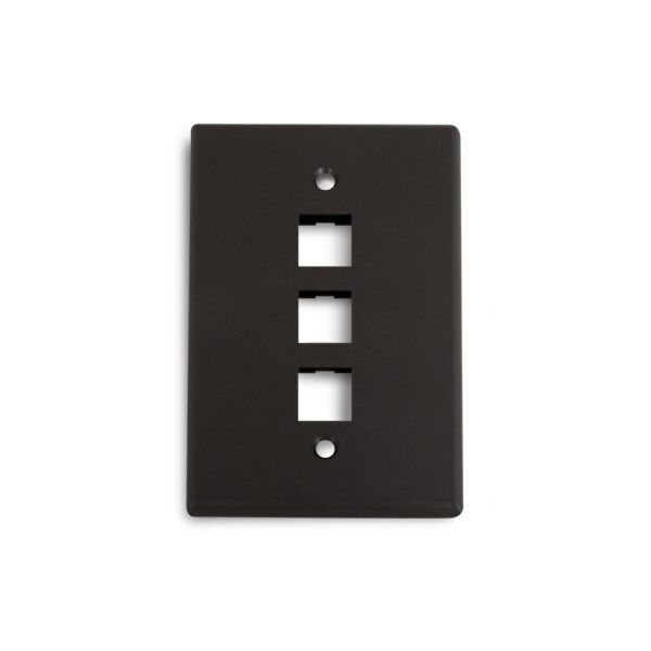 Wirepath™ 3-Port Midi Wall Plate (Black)