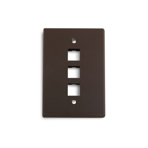Wirepath™ 3-Port Midi Wall Plate (Brown)