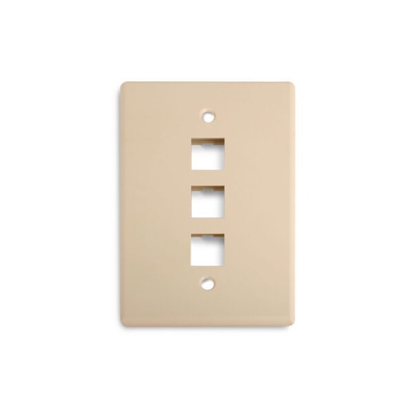 Wirepath™ 3-Port Midi Wall Plate (Ivory)