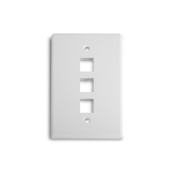 Wirepath™ 3-Port Midi Wall Plate (White)