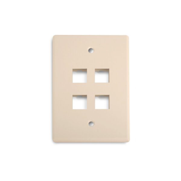 Wirepath™ 4-Port Midi Wall Plate (Almond)
