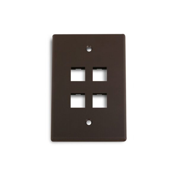 Wirepath™ 4-Port Midi Wall Plate (Brown)