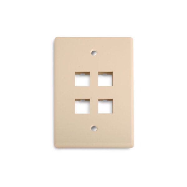 Wirepath™ 4-Port Midi Wall Plate (Ivory)