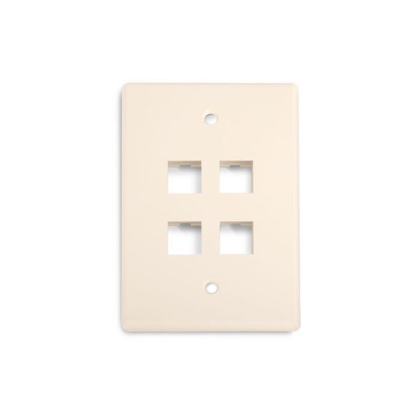 Wirepath™ 4-Port Midi Wall Plate (Light Almond)