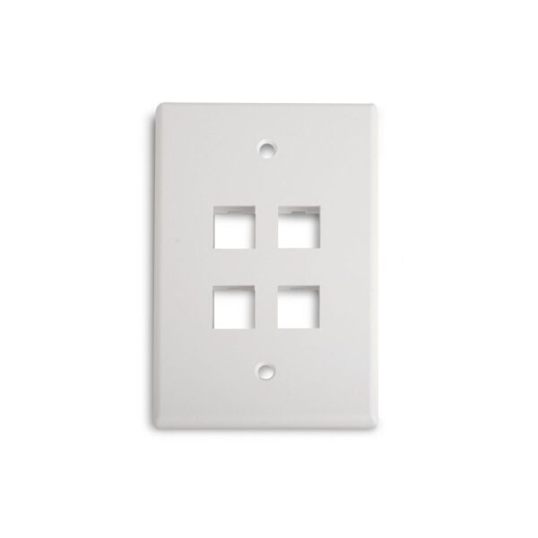 Wirepath™ 4-Port Midi Wall Plate (White)