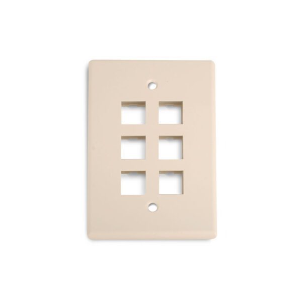 Wirepath™ 6-Port Midi Wall Plate (Almond)