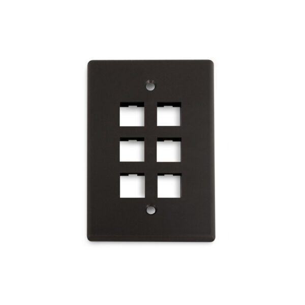 Wirepath™ 6-Port Midi Wall Plate (Black)