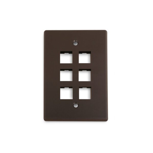 Wirepath™ 6-Port Midi Wall Plate (Brown)