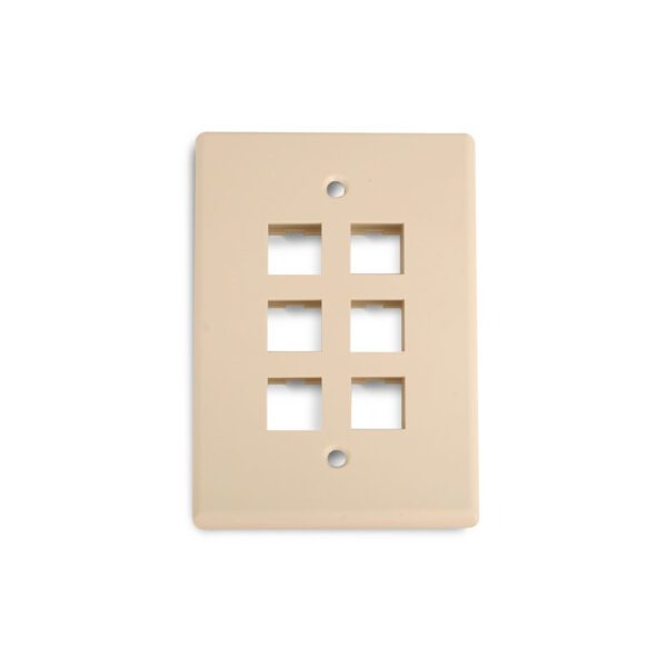 Wirepath™ 6-Port Midi Wall Plate (Ivory)