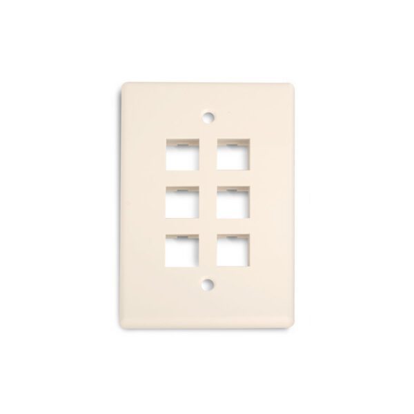 Wirepath™ 6-Port Midi Wall Plate (Light Almond)